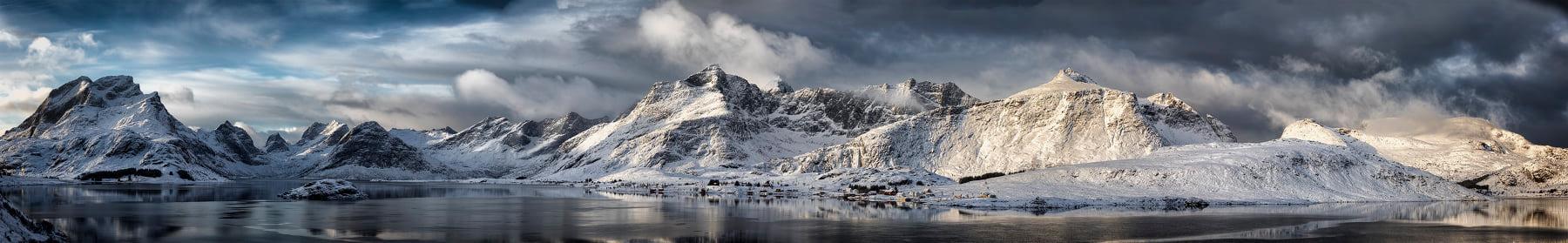 Arctic vista with Lofoten Exhibition logo